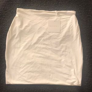 Meshki White Spandex Mini Skirt